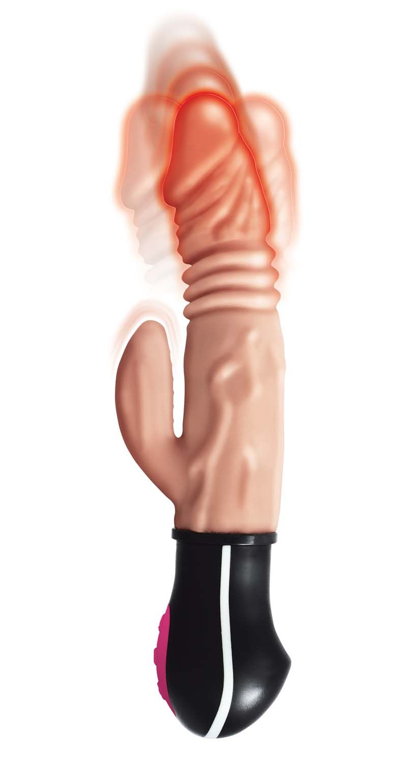NATURAL REALSKIN HOT COCK ROTATING THRUSTER-WHITE - #2907