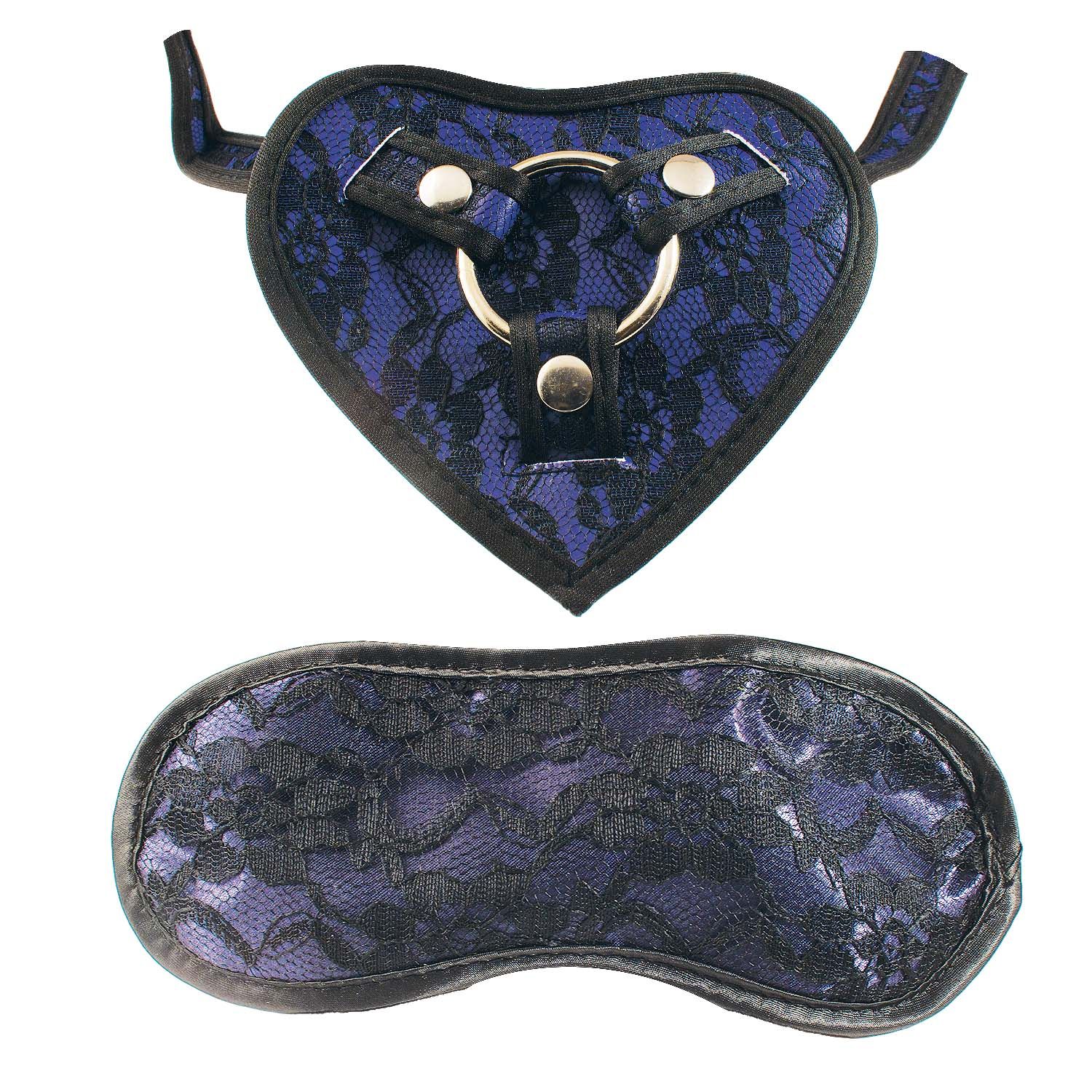 HEART-THROB DELUXE HARNESS KIT WITH CURVED DONG-PURPLE - #2906