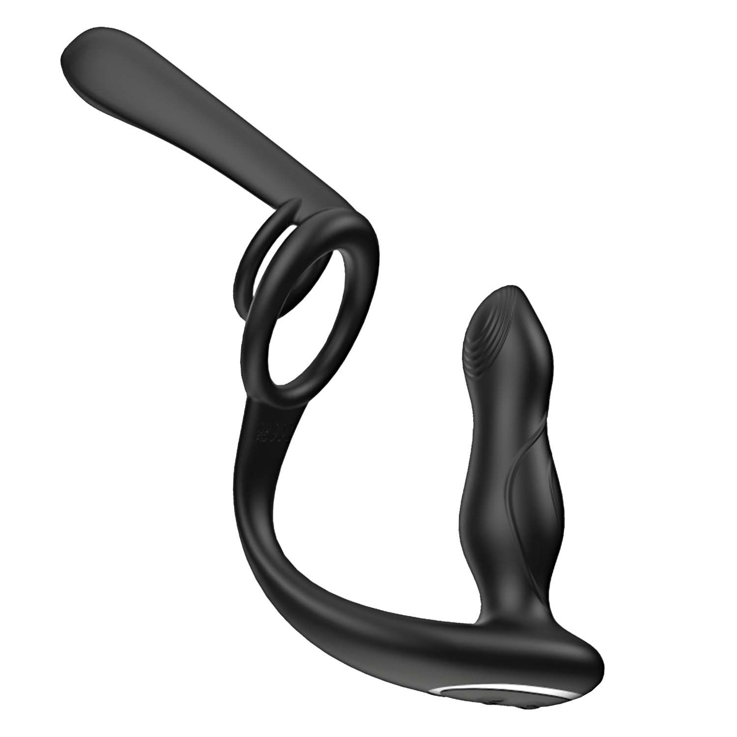 ENHANCER VIBRO PLUG &amp; PENIS SHEATH-BLACK -#3248