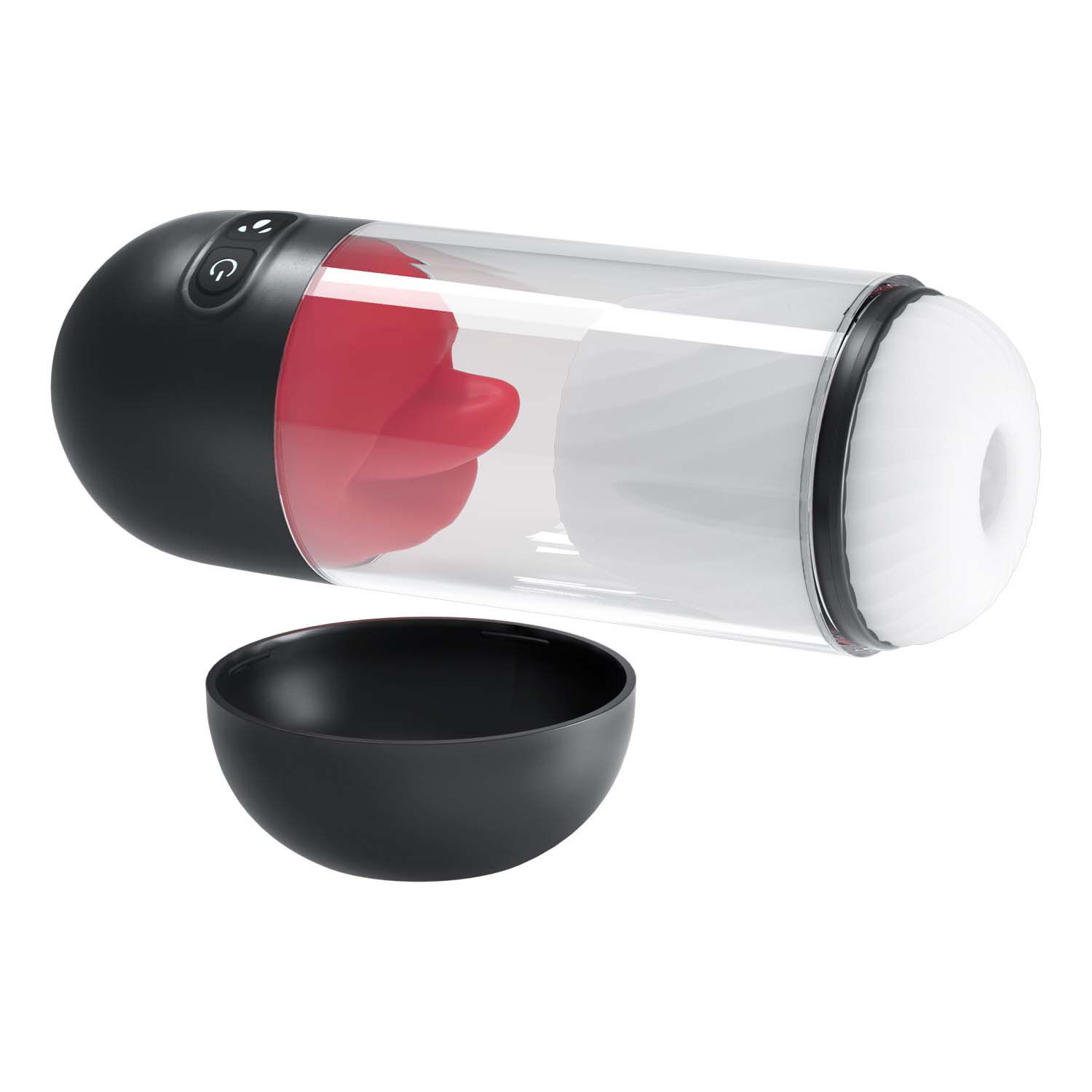 DELITE MASTURBATOR WITH TONGUE ACTION-WHITE -#3261