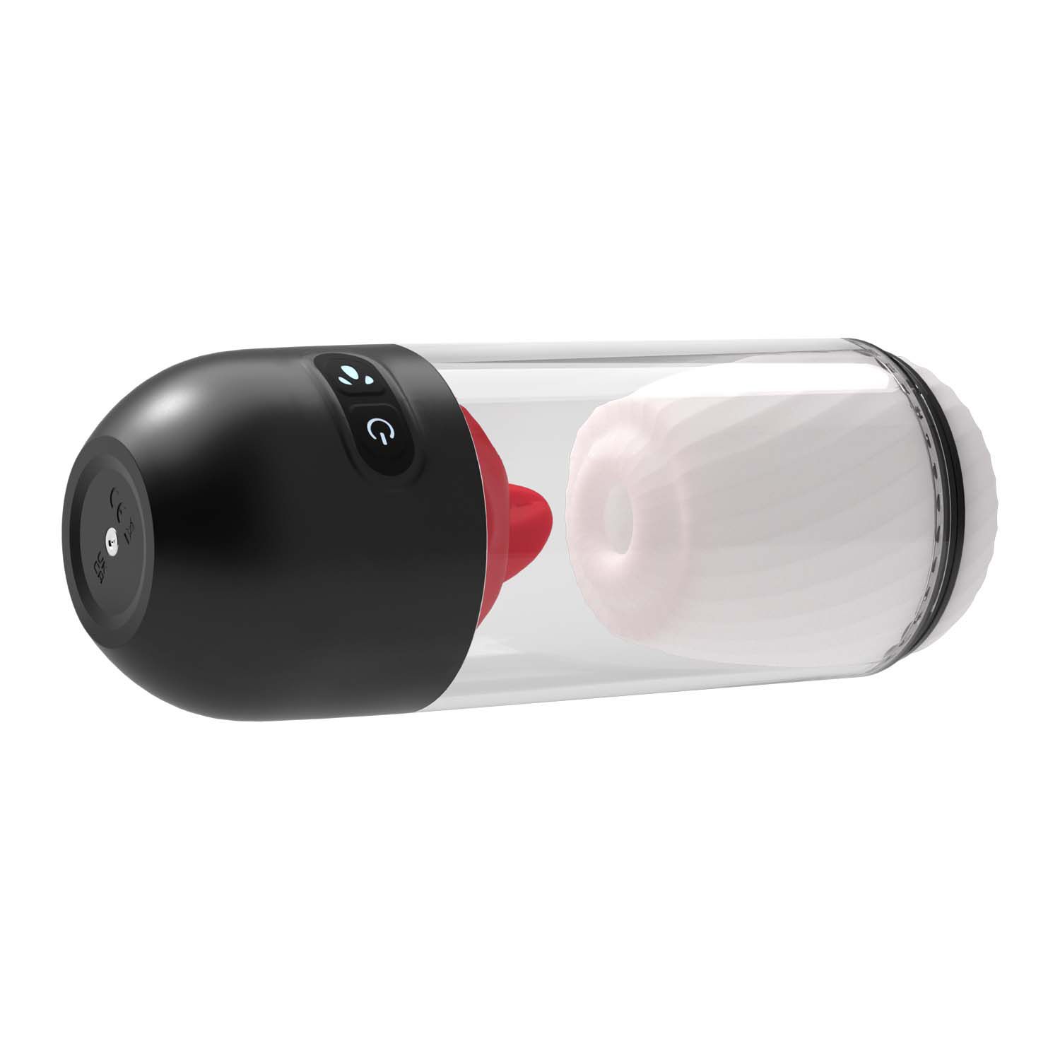 DELITE MASTURBATOR WITH TONGUE ACTION-WHITE -#3261