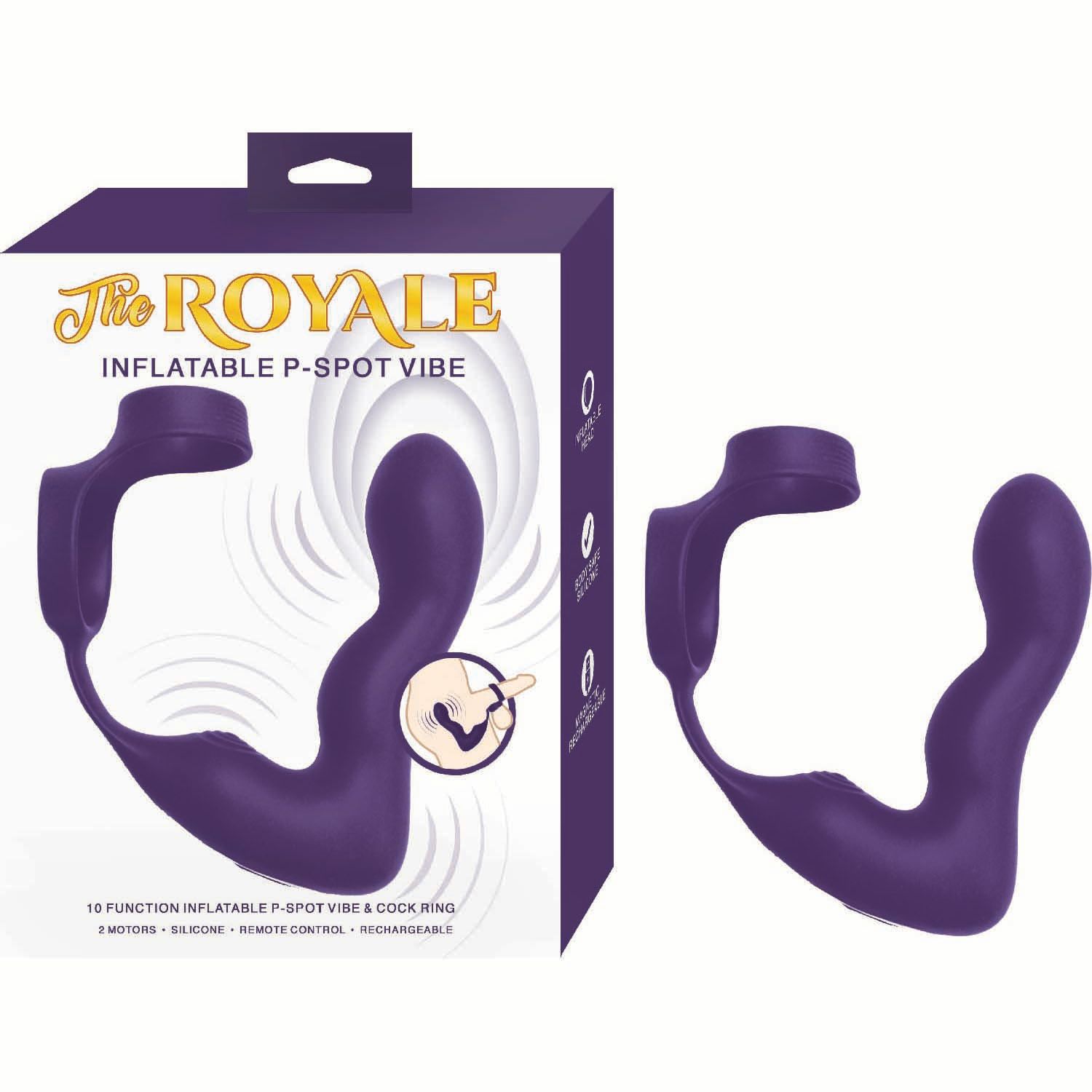 THE ROYALE INFLATABLE P-SPOT VIBE-PURPLE -#3277