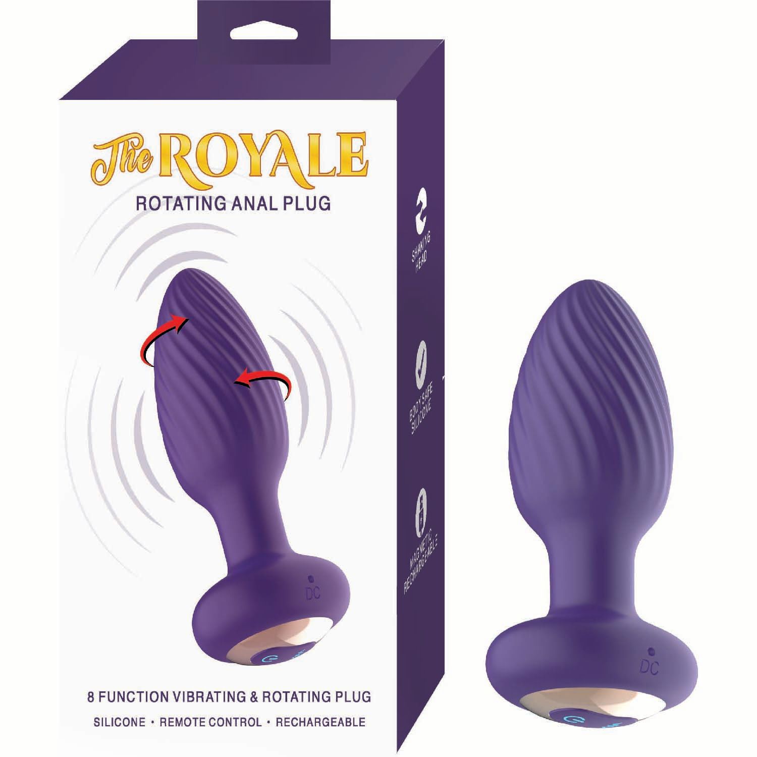 THE ROYALE ROTATING ANAL PLUG-PURPLE -#3279