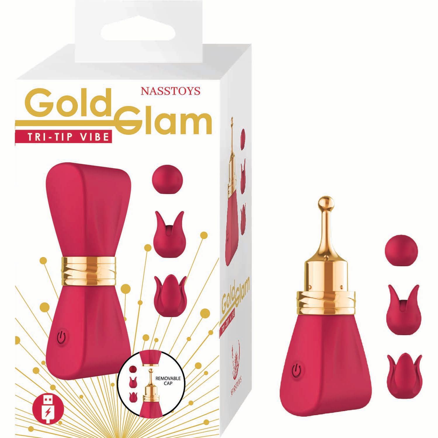 GOLD GLAM TRI-TIP VIBE-RED -#3297-2