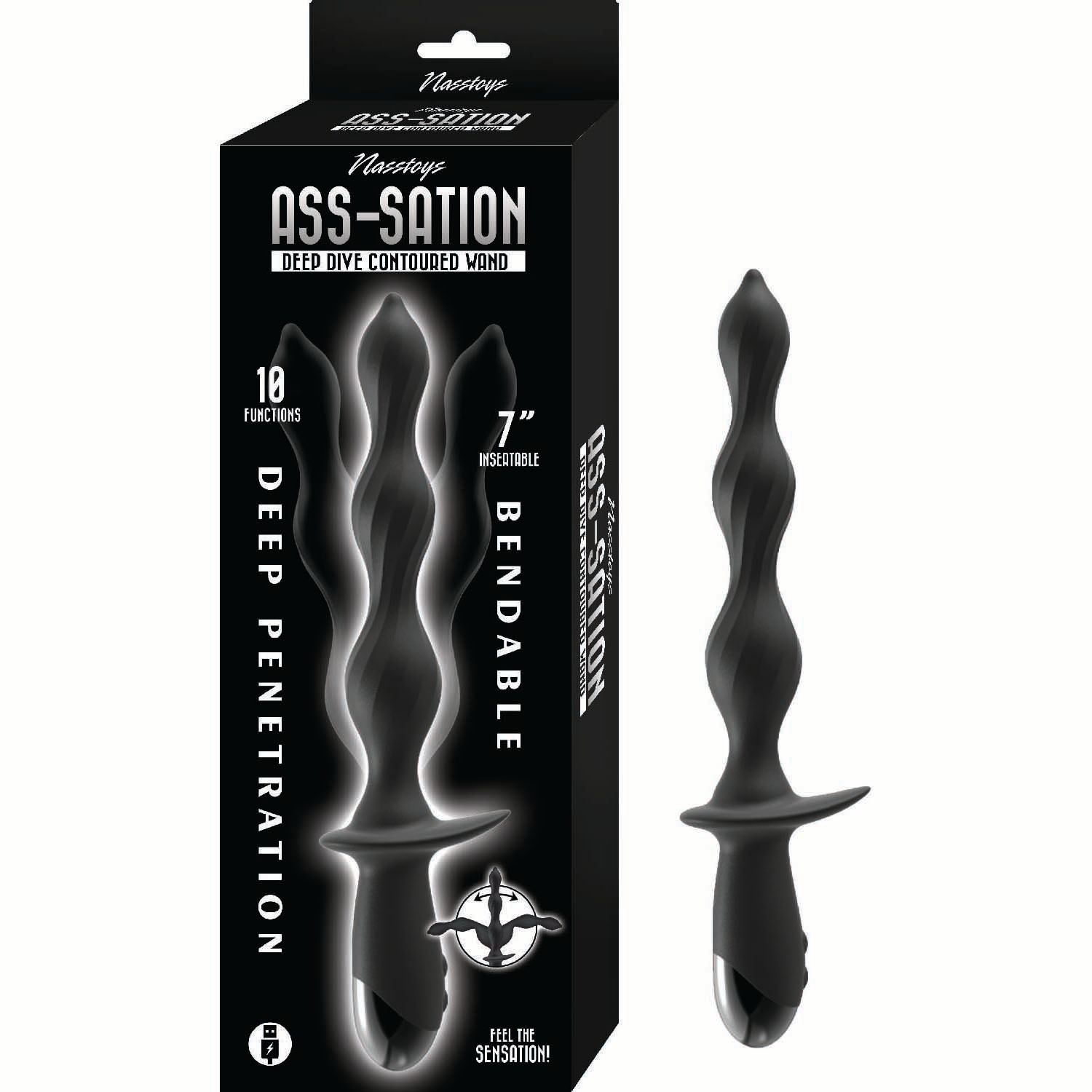 ASS-SATION DEEP DIVE CONTOURED WAND-BLACK -#3300-1