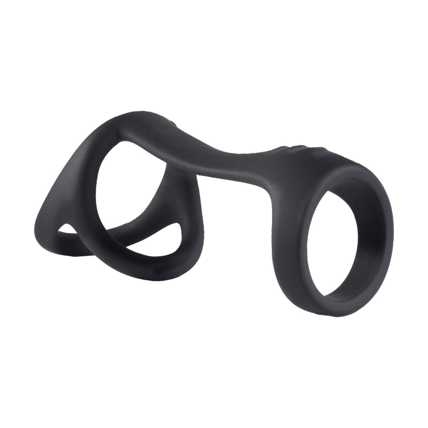 MAGIC RIDGED COCK STRAP &amp; BALL STRETCHER-BLACK -#3302