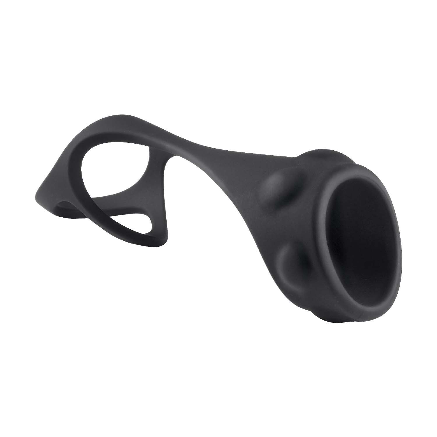 ENHANCER TEXTURED COCK STRAP &amp; BALL STRETCHER-BLACK -#3301