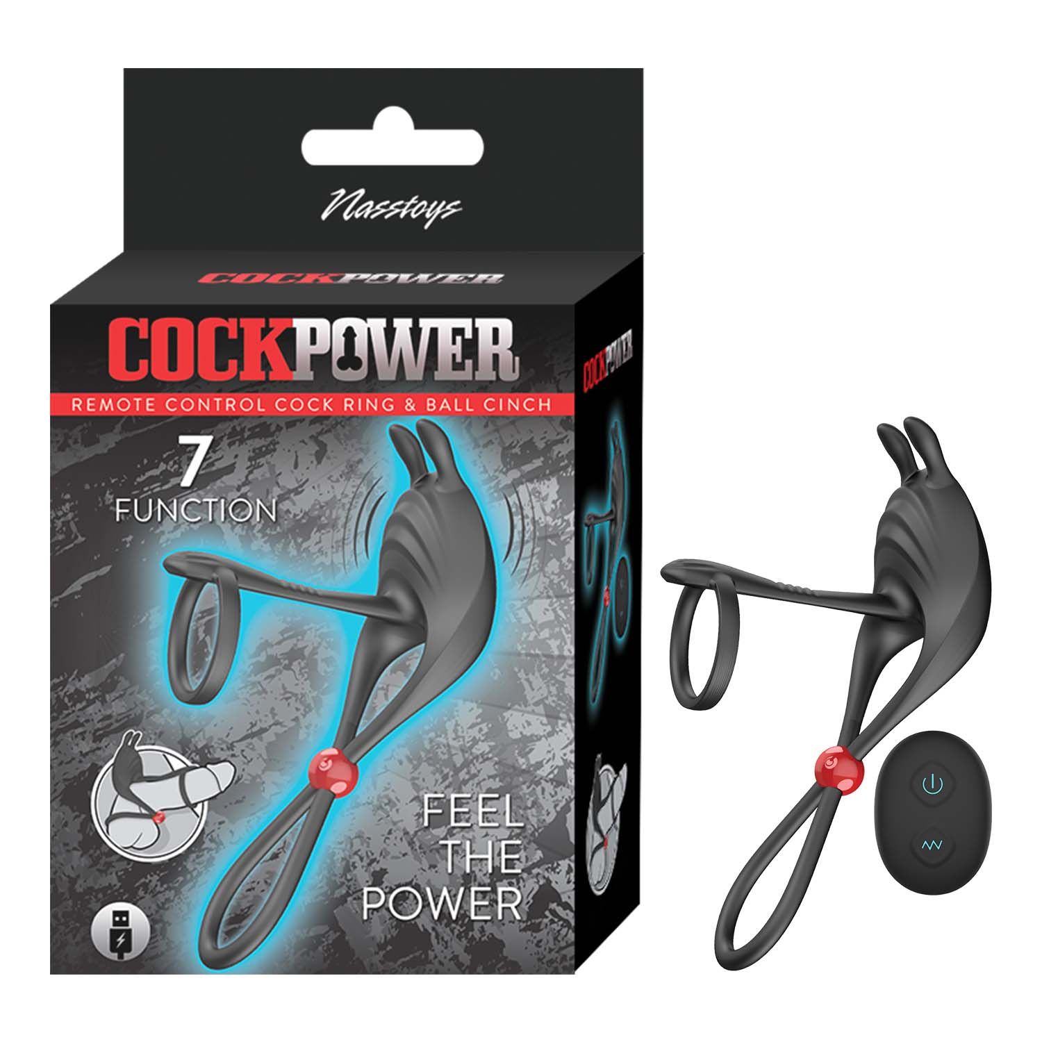 COCKPOWER REMOTE CONTROL COCKRING &amp; BALL CINCH-BLACK -#3306
