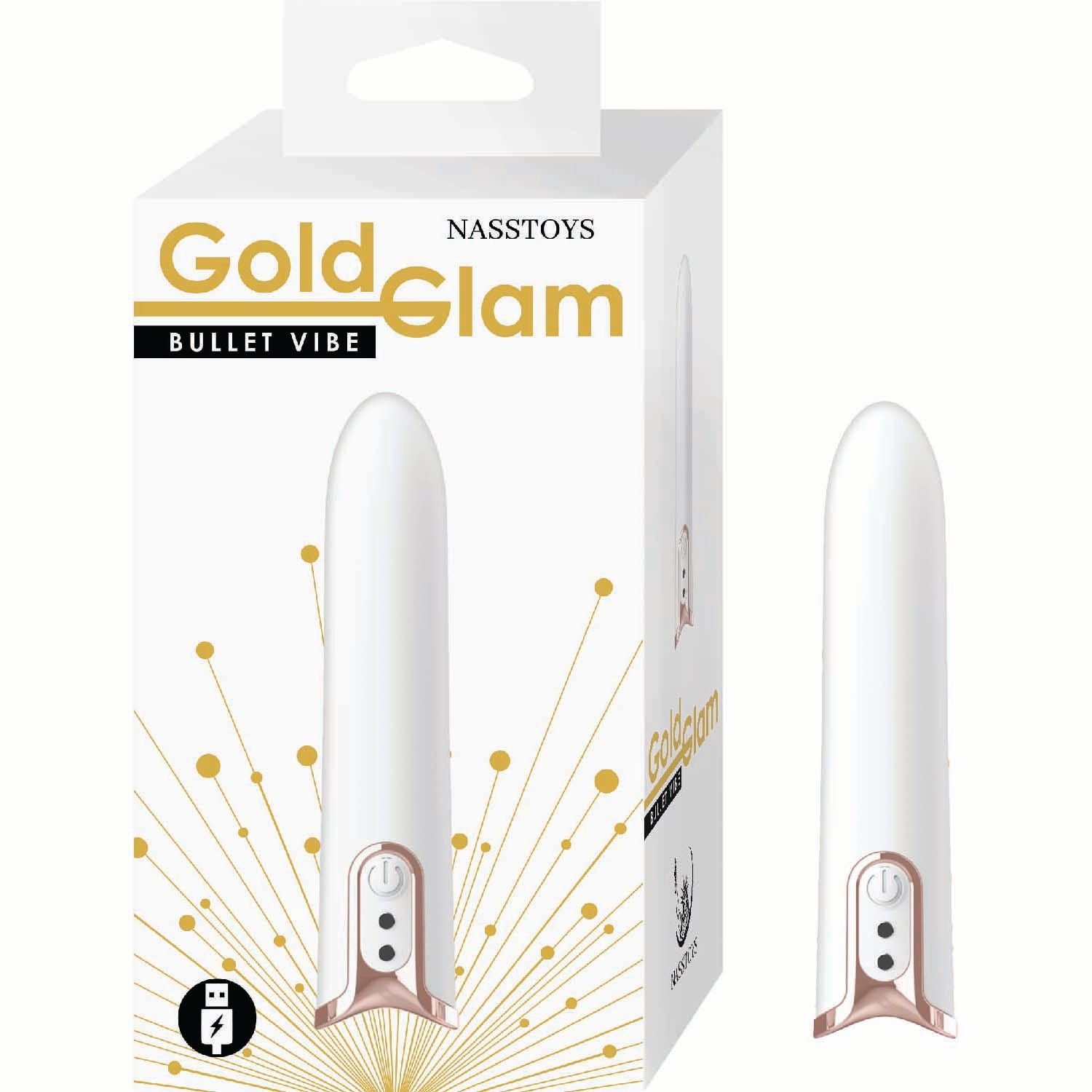 GOLD GLAM BULLET VIBE-WHITE -#3307