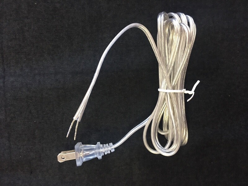 8 FOOT SILVER 18/2 SPT1 CORD SET WITH POLARIZED PLUG