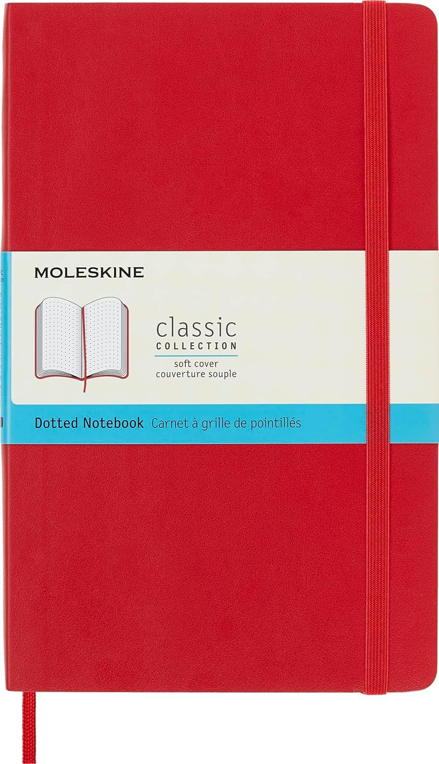 Moleskine Classic Notebook, Soft Cover, Large, Dotted, Scarlet Red, 240 Pages (5" x 8.25")