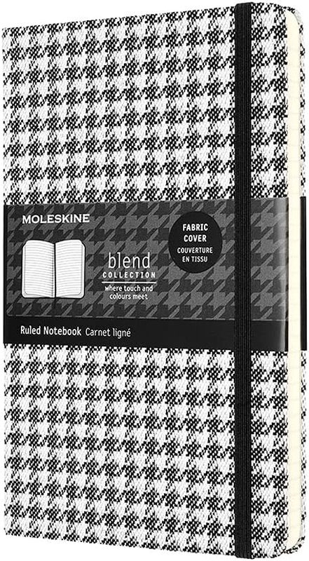 Moleskine Blend Notebook, Hard Cover, Ruled, Large, Check Pattern Sm 240 Pages (5" x 8.25")