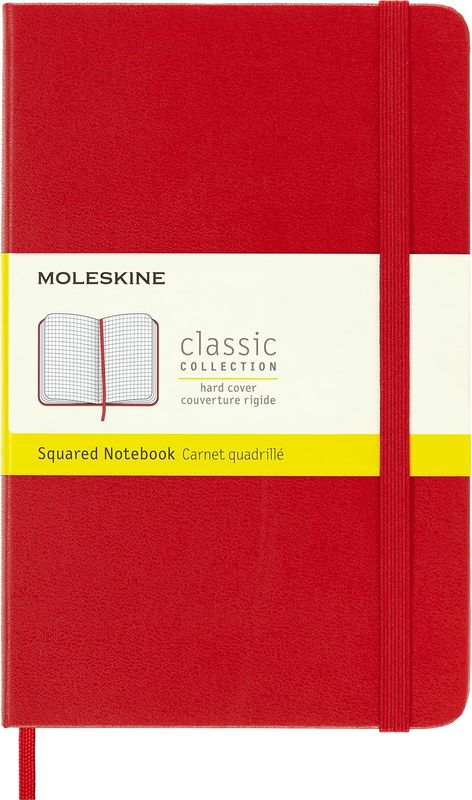 Moleskine Classic Notebook, Hard Cover, Medium Squared, Scarlet Red, 208 Pages (4.5 Moleskine Classic Notebook, Hard Cover, Medium Squared, Scarlet Red, 208 Pages (4.5" x 7")