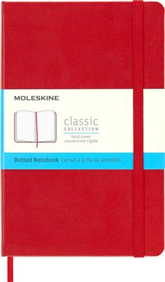 Moleskine Classic Notebook, Hard Cover, Medium Squared/Grid, Scarlet Red, 208 Pages (4.5" x 7")