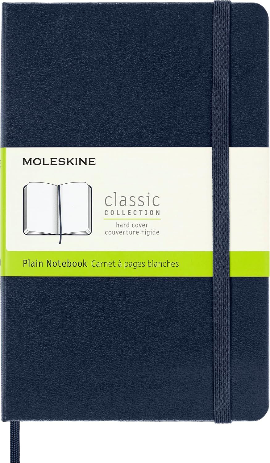 Moleskine Classic Notebook, Hard Cover, Medium Squared, Sapphire Blue, 208 Pages (4.5" x 7")