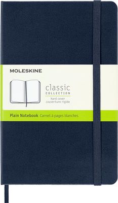 Moleskine Classic Notebook, Hard Cover, Medium Squared, Sapphire Blue, 208 Pages (4.5" x 7")