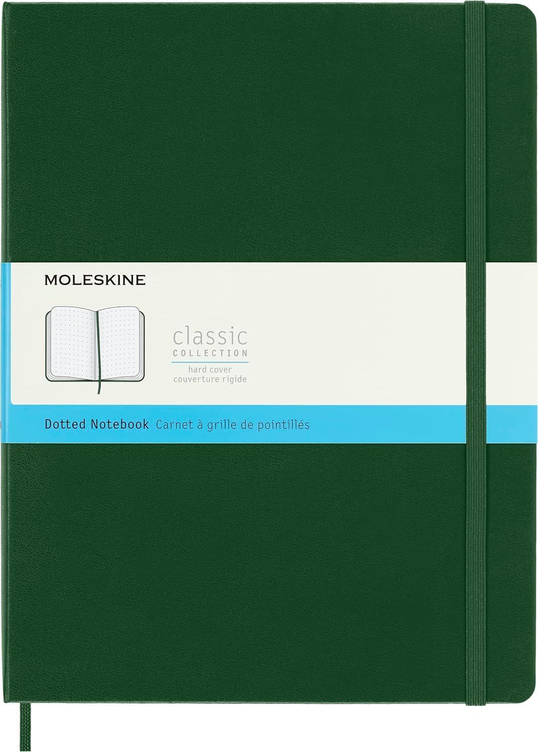 Moleskine Classic Notebook, Hard Cover, X Large, Dotted, Myrtle Green, 192 Pages (7.5" x 9.5")
