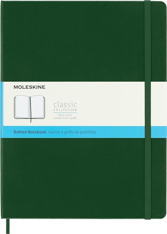 Moleskine Classic Notebook, Hard Cover, X Large, Dotted, Myrtle Green, 192 Pages (7.5 Moleskine Classic Notebook, Hard Cover, X Large, Dotted, Myrtle Green, 192 Pages (7.5" x 9.5")