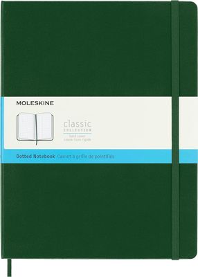 Moleskine Classic Notebook, Hard Cover, X Large, Dotted, Myrtle Green, 192 Pages (7.5" x 9.5")