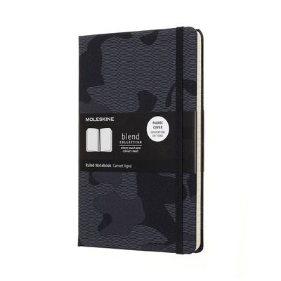 Moleskine Limited Collection Blend Notebook, Hard Cover  Large, Ruled, Black Camouflage, 240 Pages (5" x 8.25")