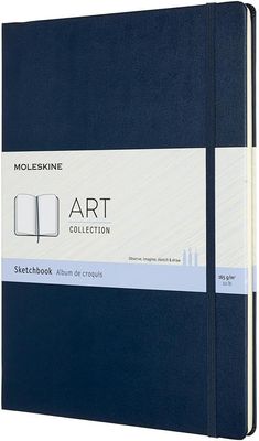 Moleskine Art Sketchbook, Hard Cover, A4, Plain/Blank, Sapphire Blue, 96 Pages  (8.25" x 11.75")