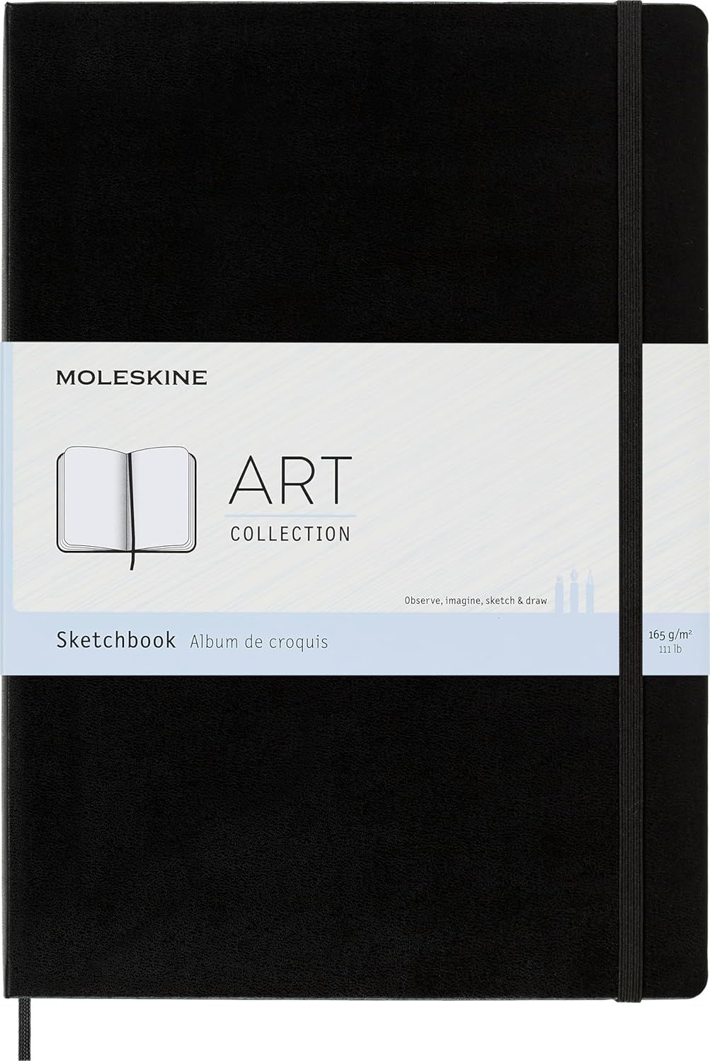 Moleskine Art Sketchbook, Hard Cover, A4, Plain, Black, 96 Pages  (8.25" x 11.75")