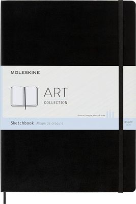 Moleskine Art Sketchbook, Hard Cover, A4, Plain, Black, 96 Pages  (8.25" x 11.75")