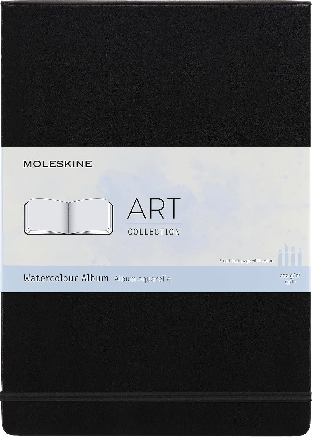 Moleskine Art Watercolor Album, Hard Cover, A4, Plain, Black, 60 Pages (8.25 Moleskine Art Watercolor Album, Hard Cover, A4, Plain, Black, 60 Pages (8.25" x 11.75")