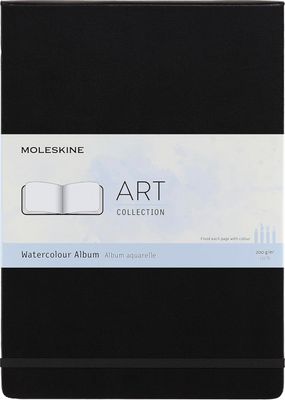 Moleskine Art Watercolor Album, Hard Cover, A4, Plain, Black, 60 Pages (8.25 Moleskine Art Watercolor Album, Hard Cover, A4, Plain, Black, 60 Pages (8.25" x 11.75")