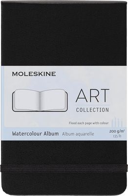 Moleskine Art Watercolor Album, Hard Cover, Pocket, Plain/Blank, Black, 60 Pages (3.5 Moleskine Art Watercolor Album, Hard Cover, Pocket, Plain/Blank, Black, 60 Pages (3.5" x 5.5")