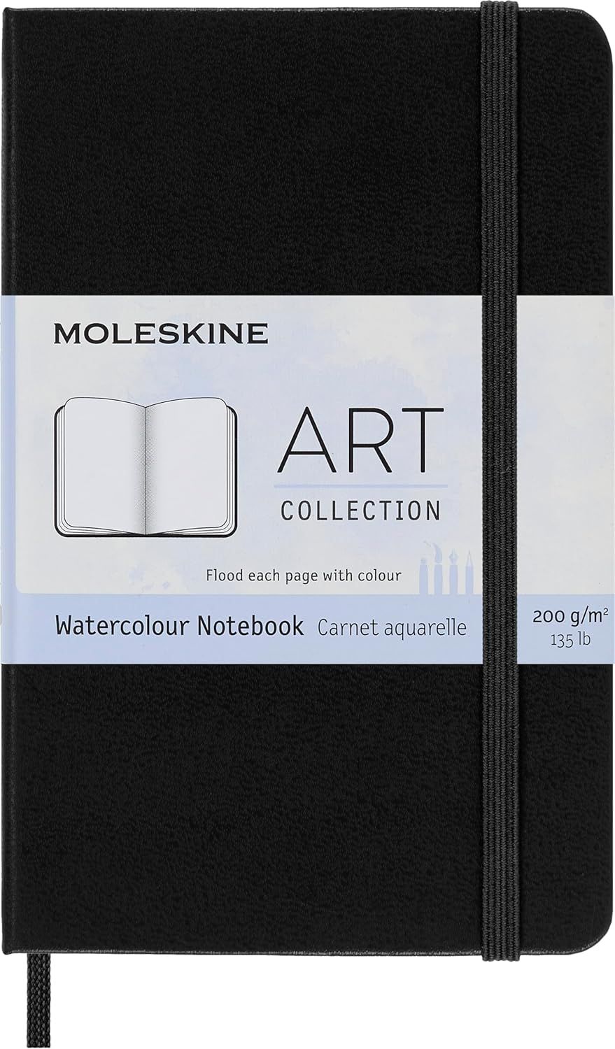 Moleskine Art Watercolour Notebook, Pocket, Black, Hard Cover (3.5" x 5.5")