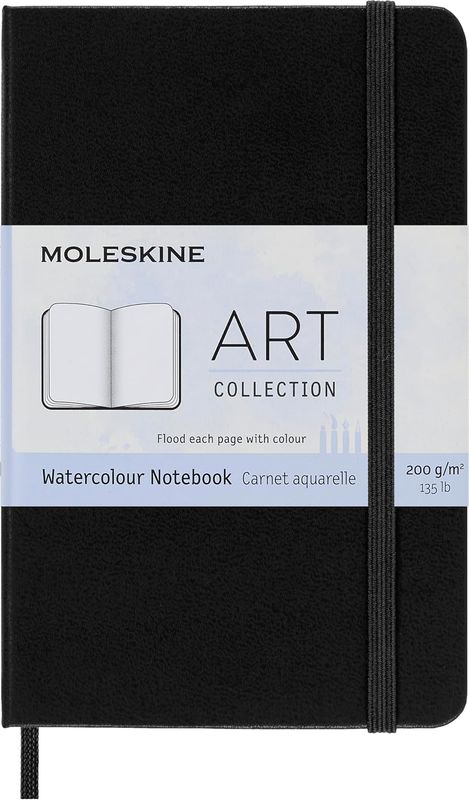 Moleskine Art Watercolour Notebook, Pocket, Black, Hard Cover (3.5" x 5.5")