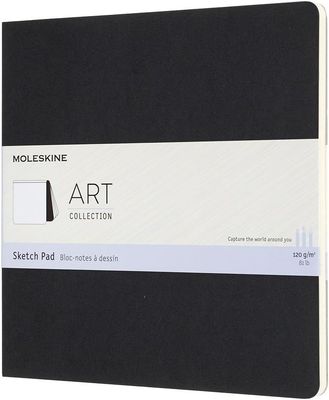Moleskine Art Sketch Pad, Soft Cover, Plain/Blank, Black, 48 Pages (7.5" x 7.5")