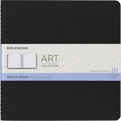 Moleskine Art Sketch Pad, Soft Cover, Plain/Blank, Black, 88 Pages (7.5" x 7.5")