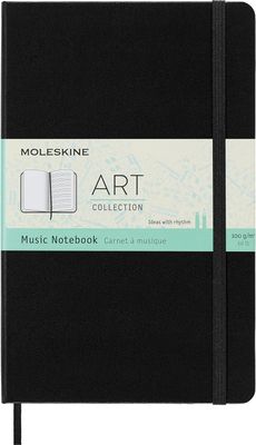 Moleskine Art Music Notebook, Hard Cover, Large, Pentagram, Black, 192 Pages (5" x 8.25")