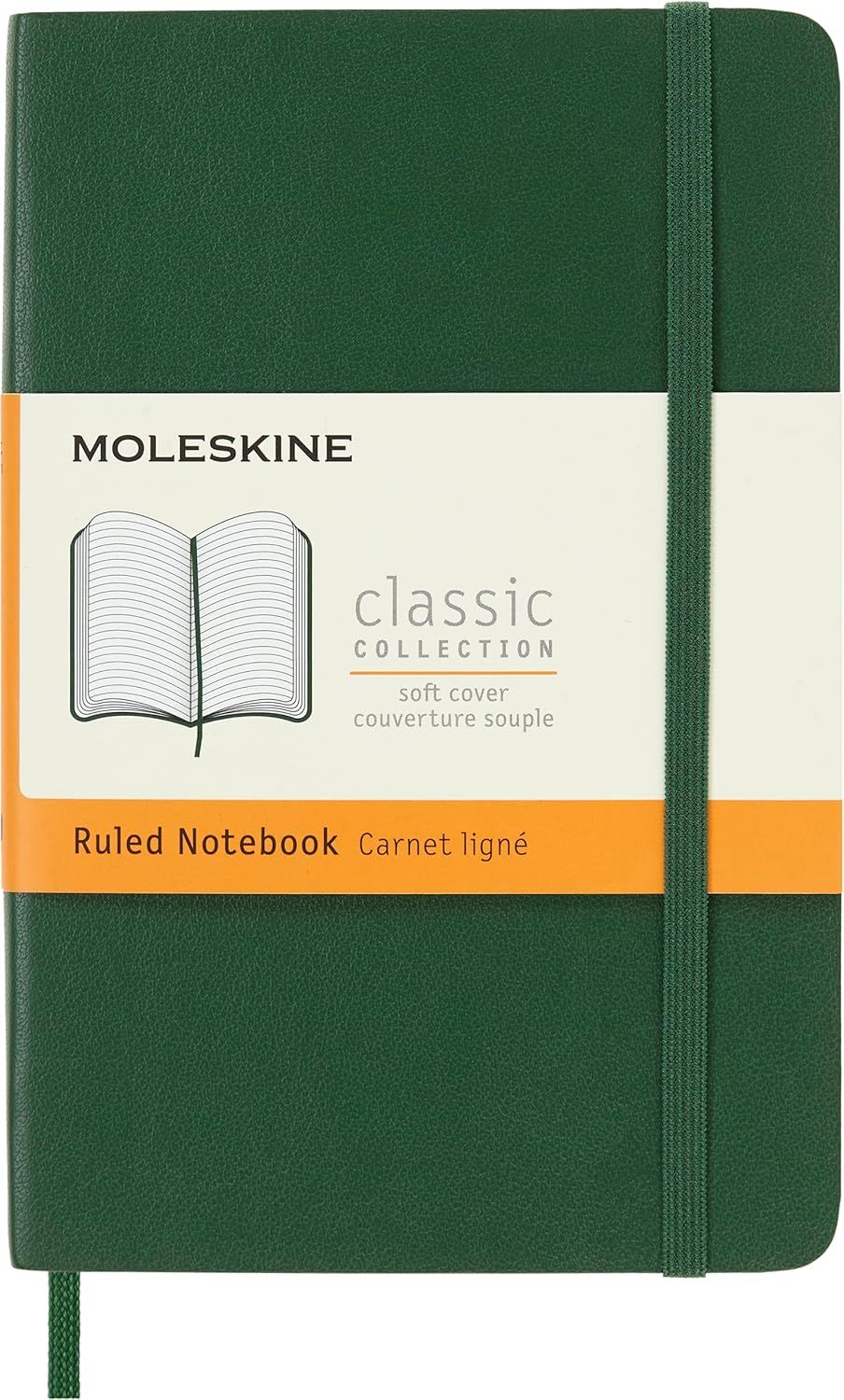 Moleskine Classic Notebook, Soft Cover, Pocket, Ruled, Myrtle Green, 192 Pages (3.5" x 5.5")