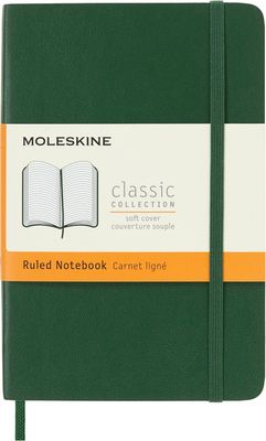 Moleskine Classic Notebook, Soft Cover, Pocket, Ruled, Myrtle Green, 192 Pages (3.5" x 5.5")
