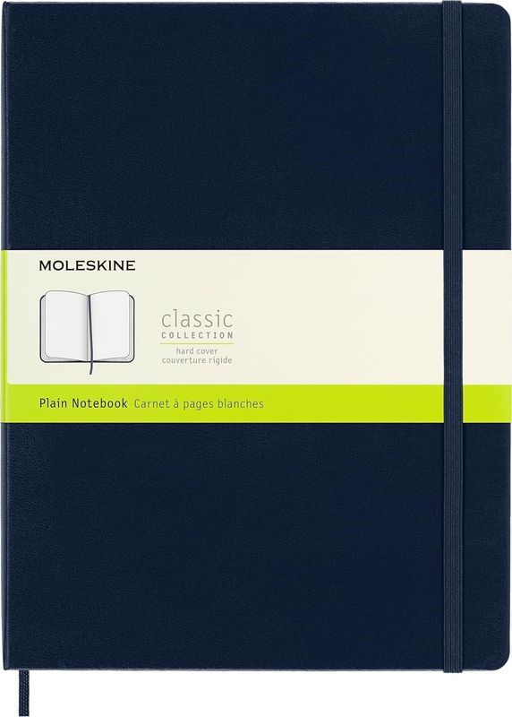 Moleskine Classic Notebook, Hard Cover, X Large, Plain, Sapphire Blue, 192 Pages (7.5 Moleskine Classic Notebook, Hard Cover, X Large, Plain, Sapphire Blue, 192 Pages (7.5" x 9.5")