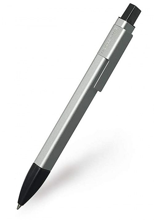 Moleskine Classic Pro Metal Click Ballpoint Pen in Silver on Black 0.5 mm