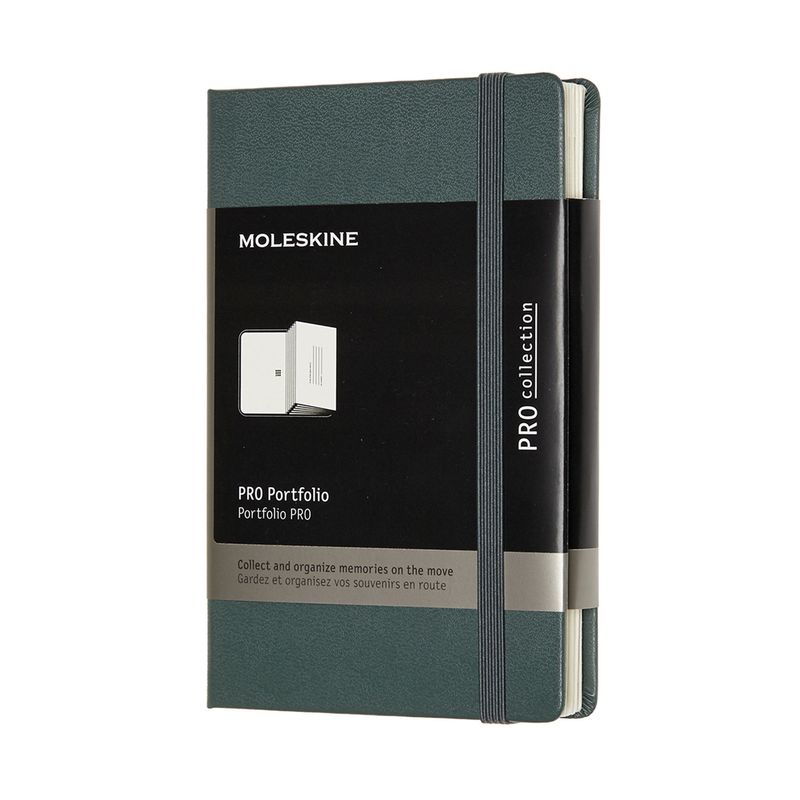 Moleskine Pro Portfolio, Hard Cover, Pocket Size,  6 Pockets, Forest Green, (3.5" x 5.5")