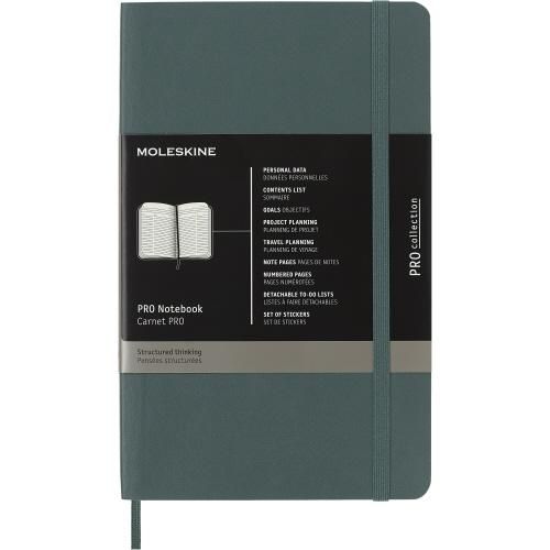 Moleskine PRO Notebook, Soft Cover, Large Professional Project Planning, Forest Green,  (4.5" x 7")