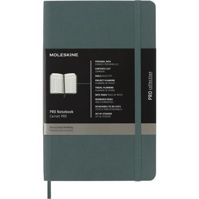 Moleskine PRO Notebook, Soft Cover, Large Professional Project Planning, Forest Green,  (4.5" x 7")