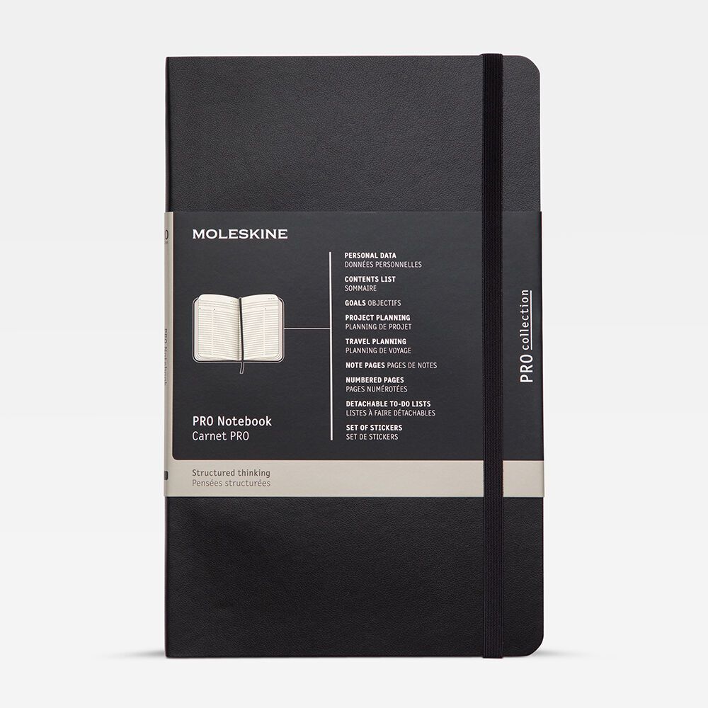 Moleskine PRO Notebook, Soft Cover, XL Professional Project Planning, Black, 192 Pages, (7.5 Moleskine PRO Notebook, Soft Cover, XL Professional Project Planning, Black, 192 Pages, (7.5" x 9.5")