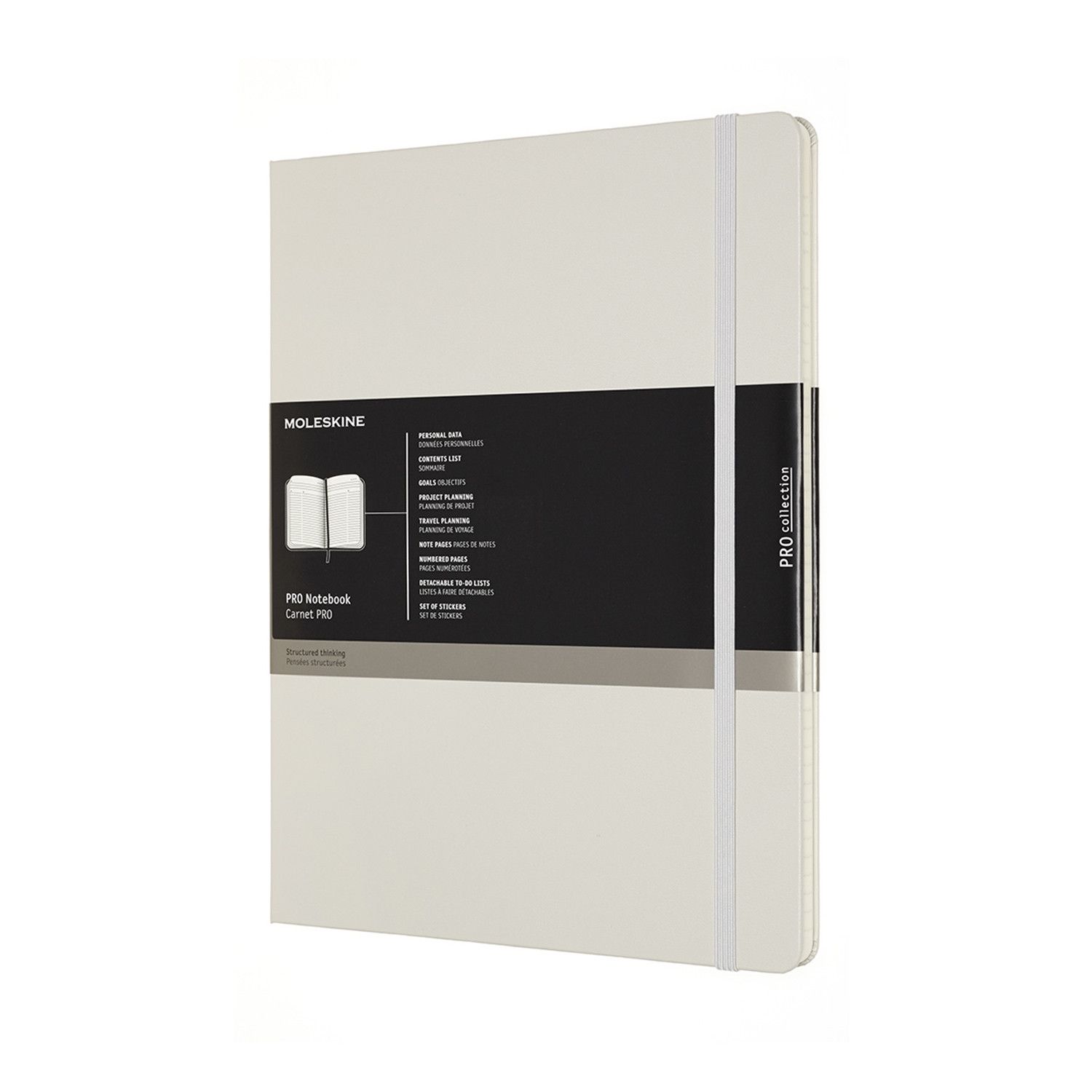 Moleskine PRO Notebook, Soft Cover, XXL Professional Project Planning, Pearl Grey, 192 Pages, (8.5" x 10.5")