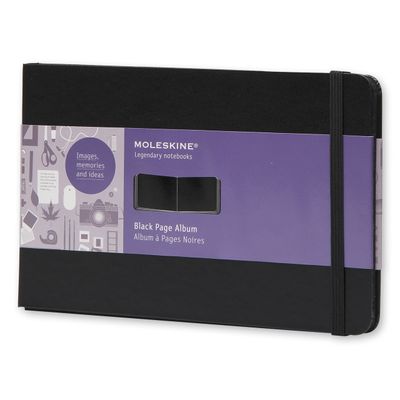 Moleskine Art Plus Black Page Album, Large, Black, Hard Cover (5" x 8.25") (Black Page Albums)