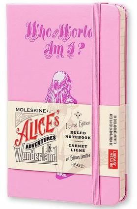 Moleskine Limited Edition Notebook Alice In Wonderland, Hard Cover,  Ruled, Pocket,  Pink, 192 Pages, (3.5" x 5.5")
