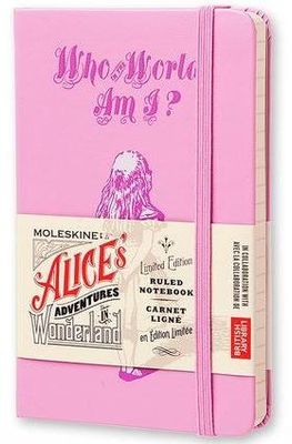 Moleskine Limited Edition Notebook Alice In Wonderland, Hard Cover,  Ruled, Pocket,  Pink, 192 Pages, (3.5" x 5.5")