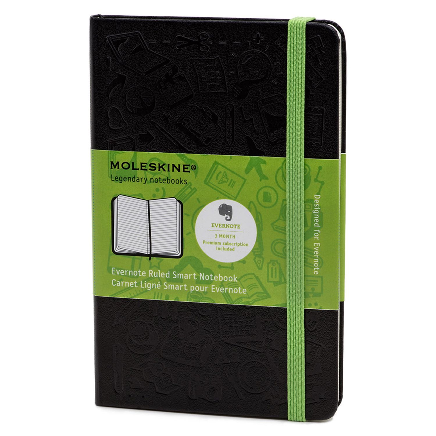 Moleskine Evernote Notebook, Pocket, Ruled, Hard Cover, Black, (3.5" x 5.5")