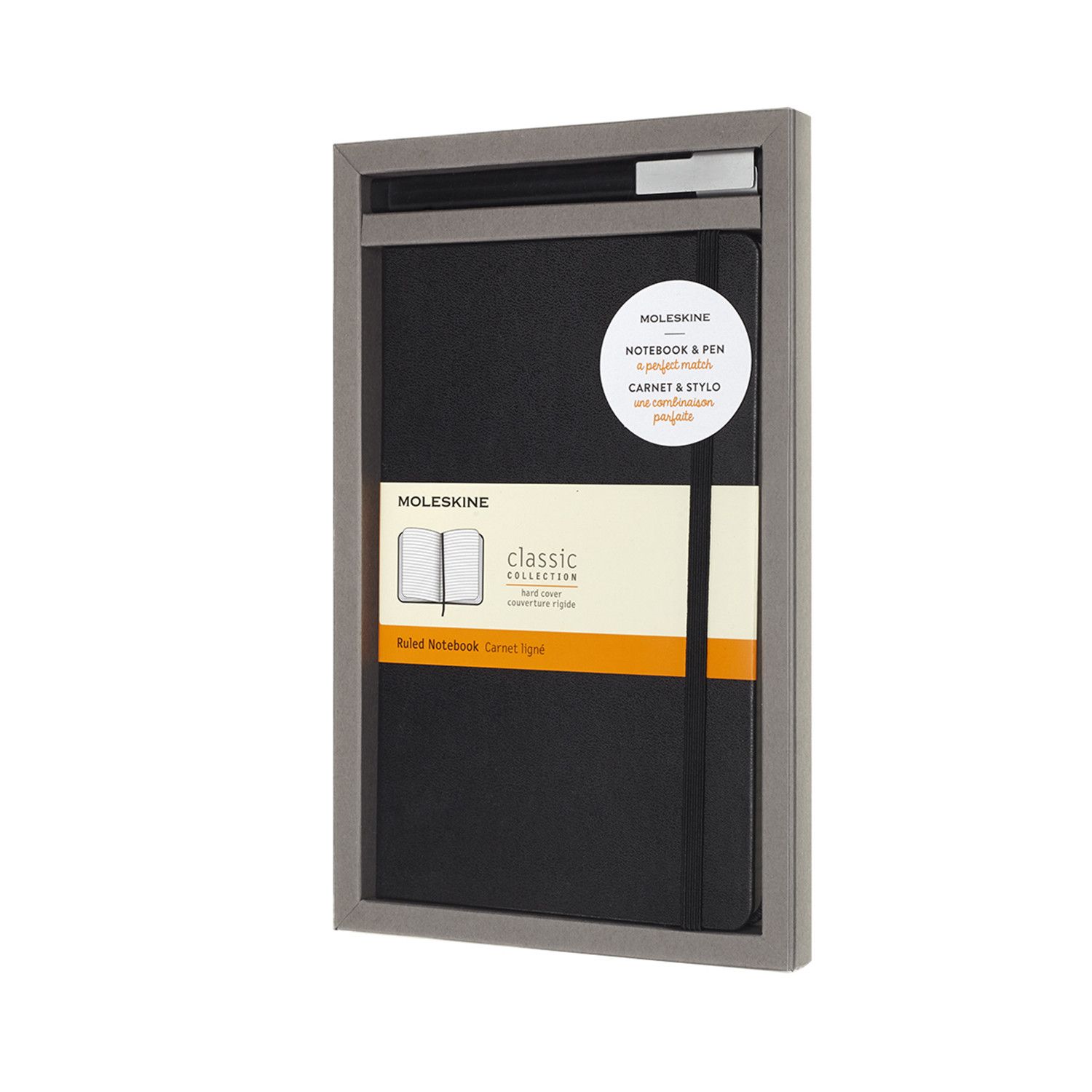 Moleskine Gift Set Notebook HC Large Black + Roller Pen 0.7 mm