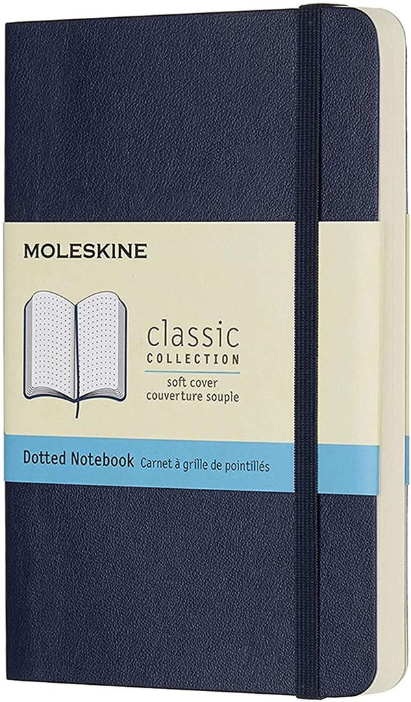 Moleskine Classic Notebook, Soft Cover, Pocket, Dotted, Sapphire Blue, 192 Pages (3.5" x 5.5")